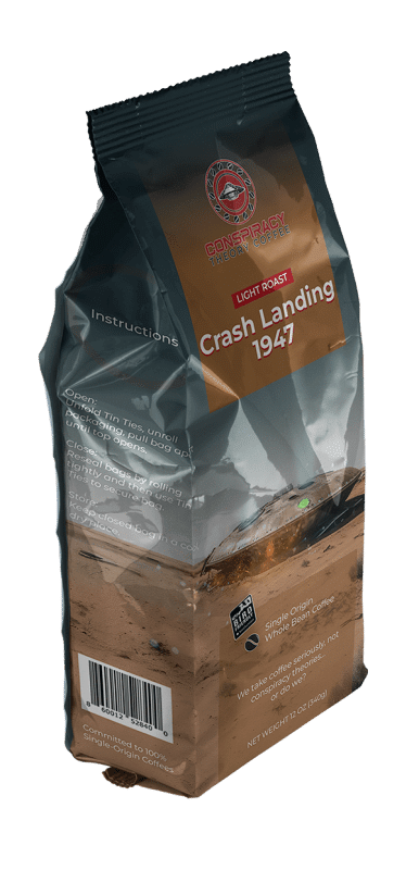 Conspiracy Theory Coffee - Single Origin Coffee 4 crash landing 1947 single origin light roast coffee