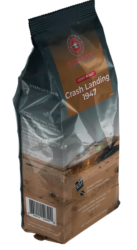 Conspiracy Theory Coffee - Single Origin Coffee 5 crash landing 1947 single origin light roast coffee