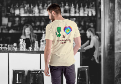 Gray Unisex Tee "Peace, Love, & Conspiracy Theory Coffee"