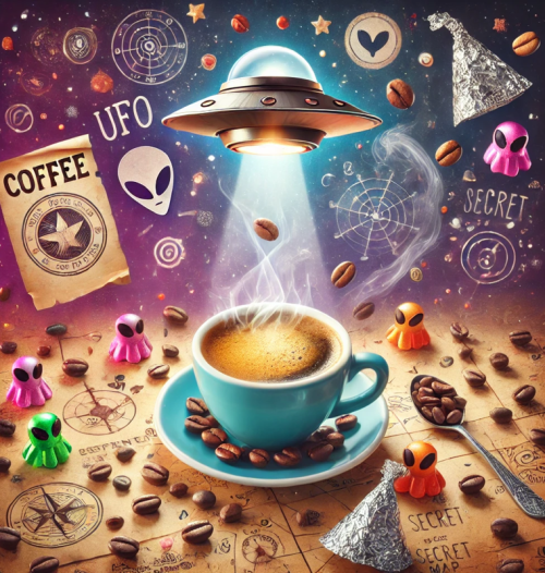 image with aliens and coffee